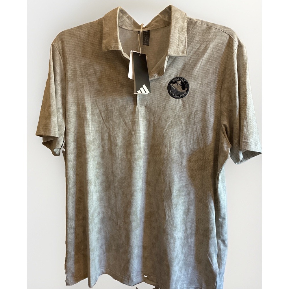 Adidas Golf Polo Men's Sz L Green/ Brown Double Eagle International New With Tag
